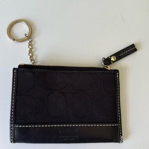 Coach black leather coin purse